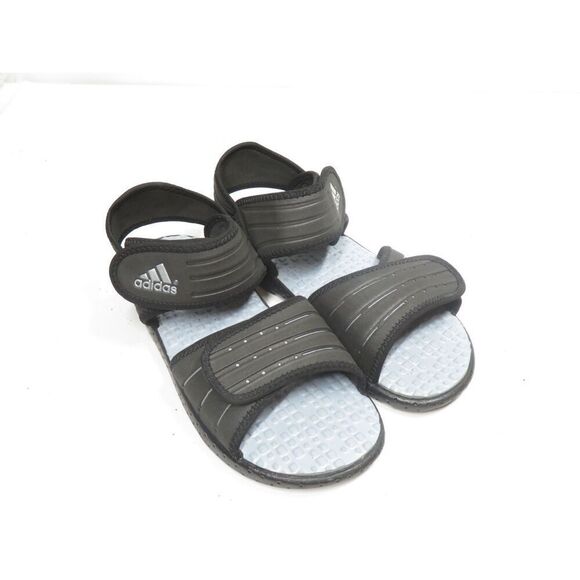 Adidas Adjustable Sport Water Sandals Boy Black Silver Size 5 - Picture 1 of 8